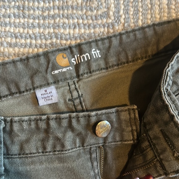 CARHARTT - Slim Fit Olive Work Pants - Picture 4 of 5